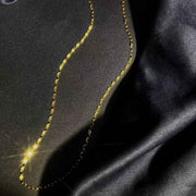 18K Solid Yellow Gold Tile Chain,45cm,2.16-2.22g